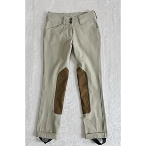 RJ Classics Riding Pants Youth Size 12R Tan Khaki Raleigh Knee Patch Equestrian